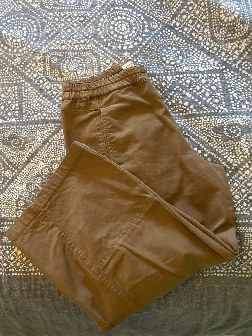 Pilcro Izzie Pull On Barrel Pants Brown Wide-Leg